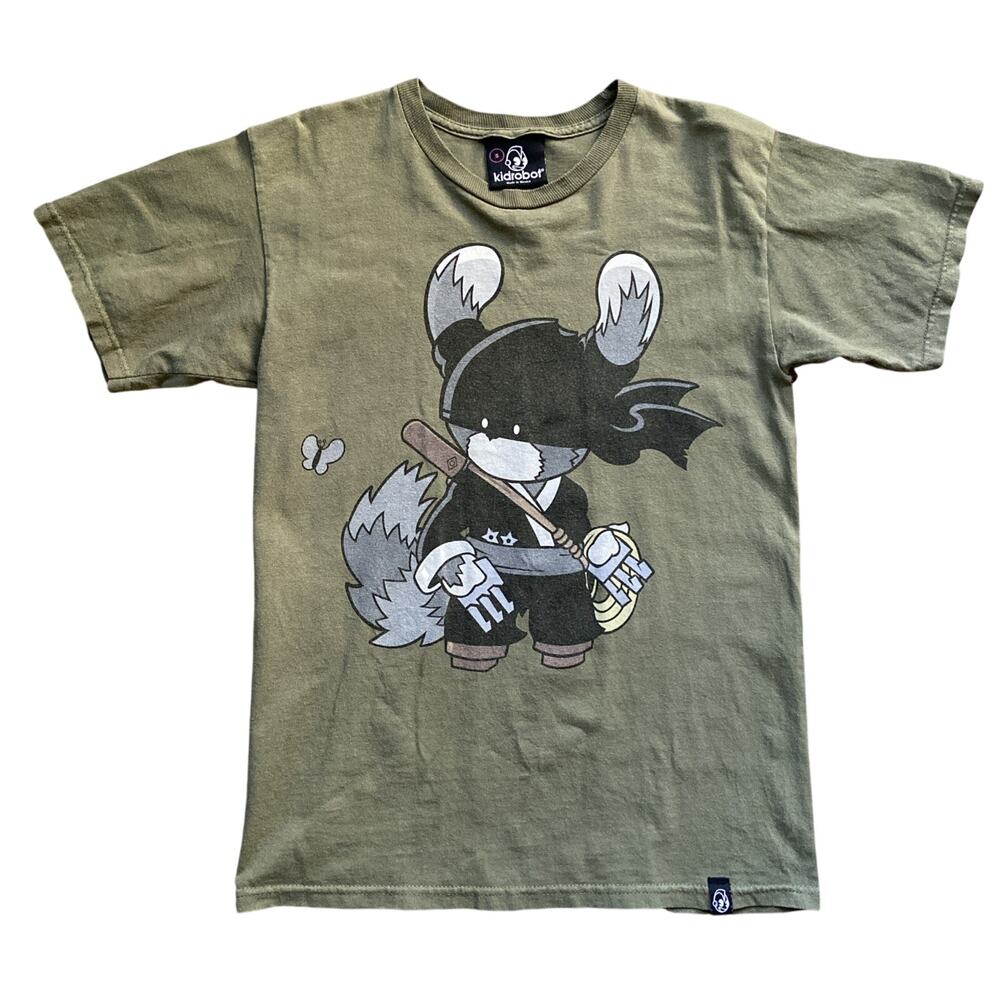 Kidrobot Huck Gee Samurai Graphic T-Shirt Green